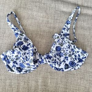 [LIKE NEW] Blue floral A&F swim top